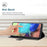 For iPhone 14 6.1 inch Full Coverage Cell Phone Cover PU Leather Y-Shaped Lines Imprinting Wallet Stand Phone Case - Black - 3