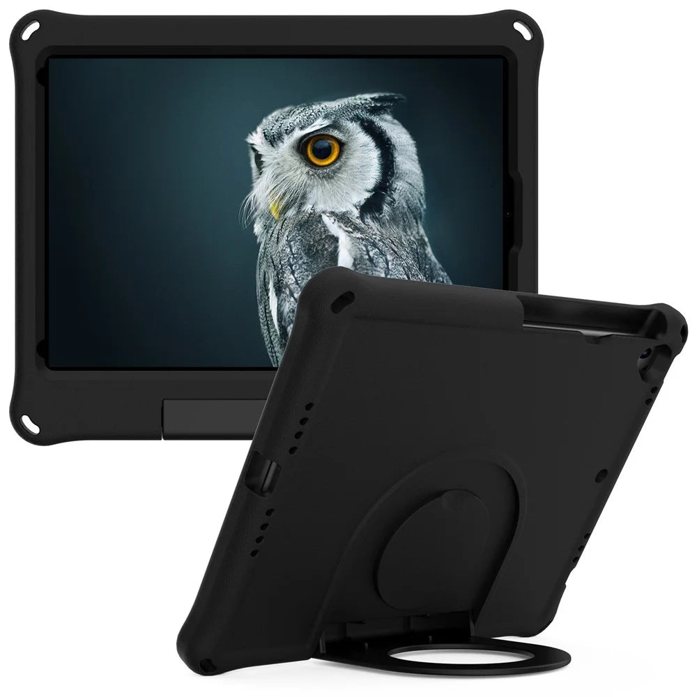 For iPad 10.2 (2019)/(2020)/(2021) EVA Shockproof Tablet Case Protective Cover with Ring Kickstand - Black - 1