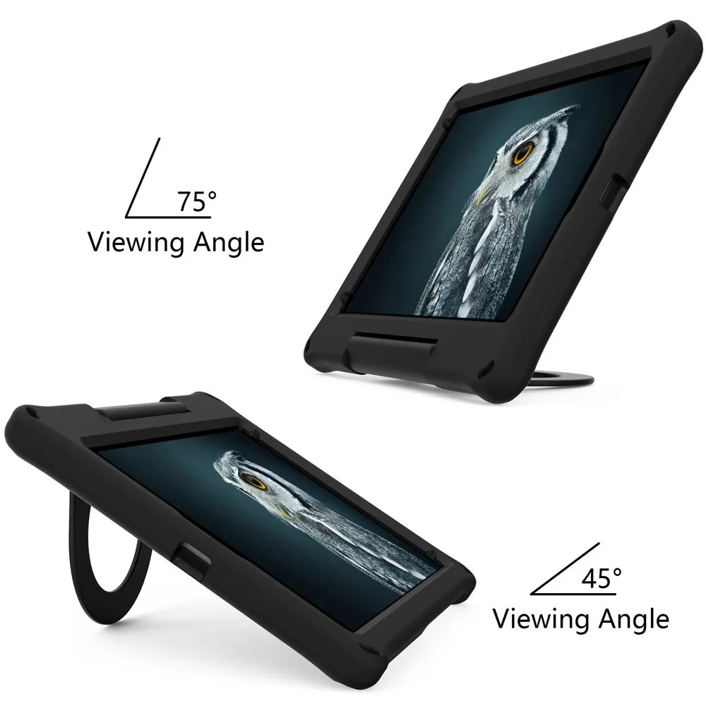 For iPad 10.2 (2019)/(2020)/(2021) EVA Shockproof Tablet Case Protective Cover with Ring Kickstand - Black - 3