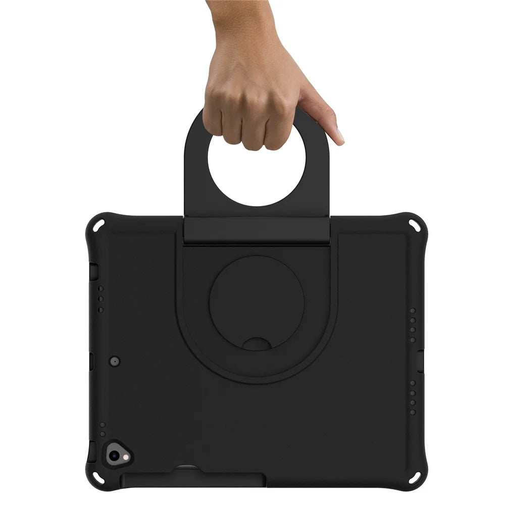 For iPad 10.2 (2019)/(2020)/(2021) EVA Shockproof Tablet Case Protective Cover with Ring Kickstand - Black - 6