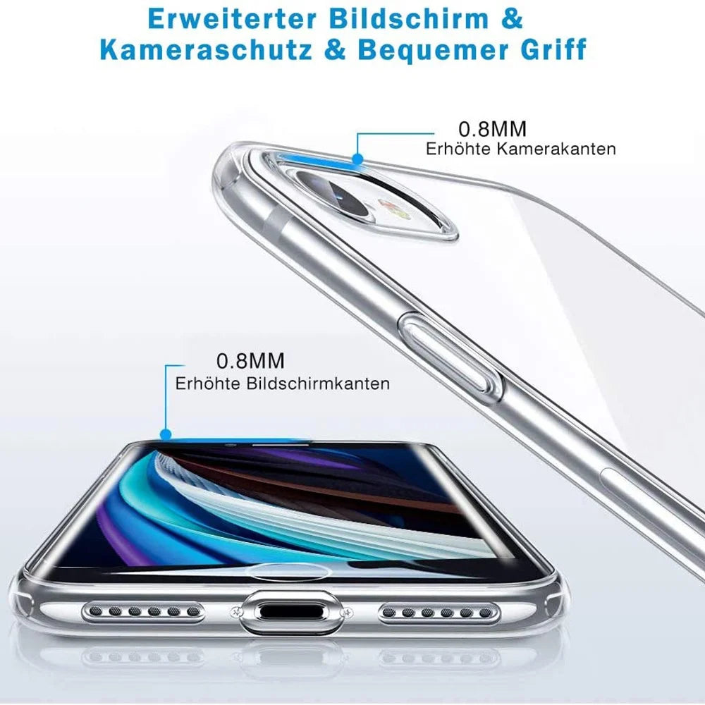 For iPhone 7 / 8 4.7 inch / SE (2020) / SE (2022) Clear Crystal TPU Phone Case Anti-Fingerprint Defender Phone Protective Cover - 4