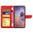 Imprinting Butterfly Flowers Case for iPhone 14 6.1 inch, Adjustable Stand PU Leather Wallet Phone Shell with Shoulder Strap - Red - 2