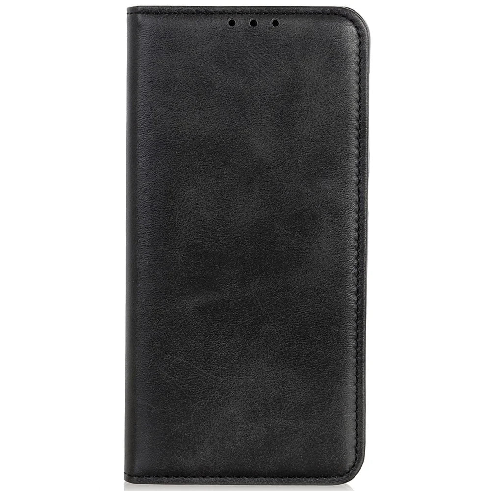 For iPhone 14 6.1 inch Split Leather+TPU Case Wallet Function Stand Strong Magnetic Suction Full Protection Cover - Black - 6