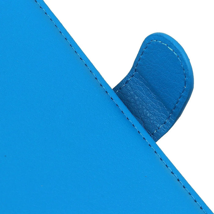 For iPhone 14 6.1 inch Smooth Litchi Texture PU Leather Cover Stand Magnetic Protective Shock-Absorbing Wallet Case - Blue - 5