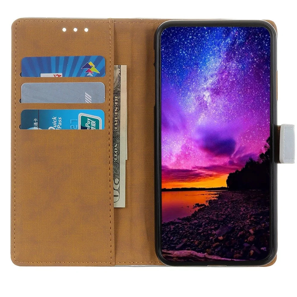 For iPhone 14 6.1 inch Wallet Phone Case PU Leather Stand Function Magnetic Folio Flip Folding Cover - Black - 3
