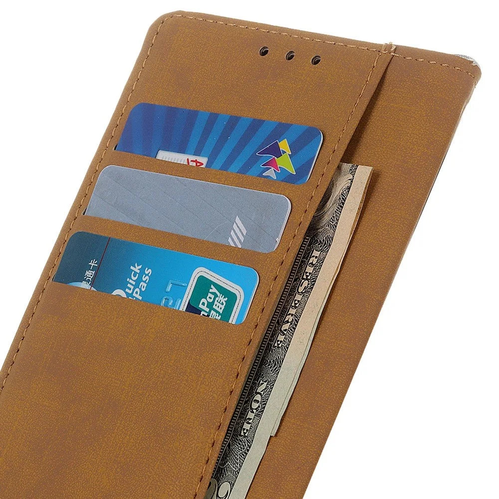 For iPhone 14 6.1 inch Wallet Phone Case PU Leather Stand Function Magnetic Folio Flip Folding Cover - Black - 4