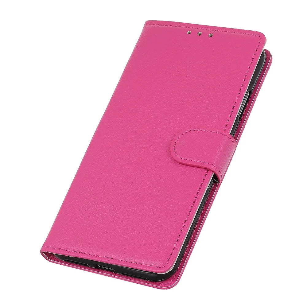 For iPhone 14 Plus 6.7 inch Litchi Texture Anti-fall Protection PU Leather Cover Stand Magnetic Wallet Cell Phone Case - Rose - 7