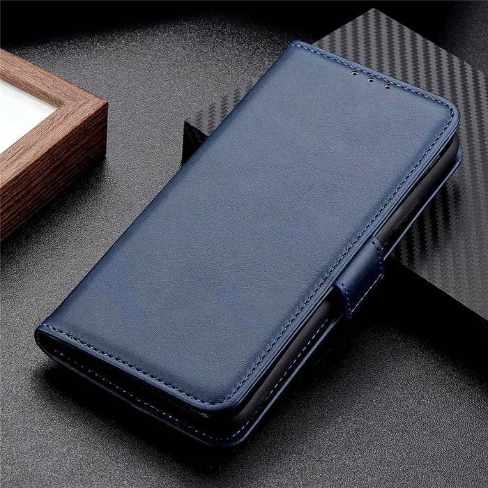 For iPhone 14 Pro 6.1 inch Textured PU Leather Anti-scratch Phone Case Wallet Stand Function Phone Shell - Blue - 5