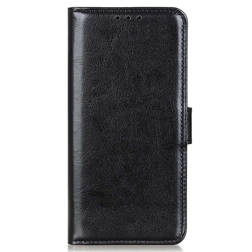For iPhone 14 Pro 6.1 inch Crazy Horse Texture Phone Case Shockproof Stand Cover with Card Slots PU Leather Wallet Magnetic Protective Shell - Black - 6