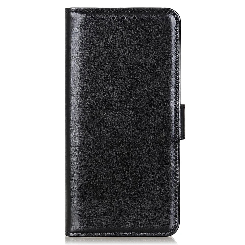 For iPhone 14 Pro Max 6.7 inch Full Protection Phone Cover Crazy Horse Texture Shockproof Stand Cover Case PU Leather Wallet Magnetic Protective Shell - Black - 6