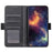 For iPhone 14 6.1 inch Textured Leather Flip Folio Wallet Case Dual Magnetic Clasps Protect Folding Stand Cover - Black - 2