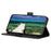 For iPhone 14 6.1 inch Textured Leather Flip Folio Wallet Case Dual Magnetic Clasps Protect Folding Stand Cover - Black - 3