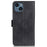 For iPhone 14 6.1 inch Textured Leather Flip Folio Wallet Case Dual Magnetic Clasps Protect Folding Stand Cover - Black - 7