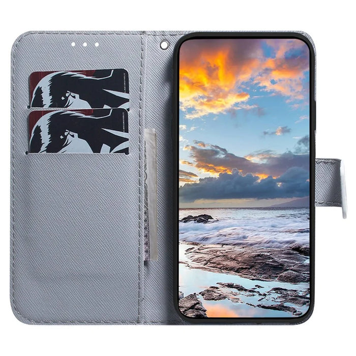 Wallet Stand Phone Cover for iPhone 14 Pro 6.1 inch, PU Leather Pattern Printing Shockproof Case - Tiger Head - 2