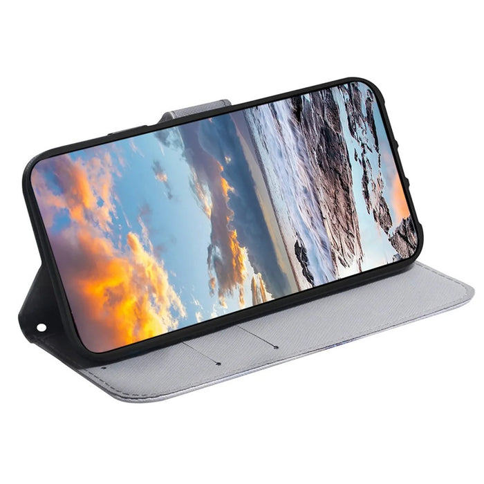 Wallet Stand Phone Cover for iPhone 14 Pro 6.1 inch, PU Leather Pattern Printing Shockproof Case - Tiger Head - 3