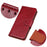 For iPhone 14 Pro 6.1 inch Split Leather Nappa Texture Phone Case with Magnetic Closure Stand Wallet Shockproof Phone Cover - Red - 5