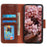 Split Leather Nappa Texture Phone Case for iPhone 14 6.1 inch, Magnetic Closure Stand Wallet Anti-drop Phone Cover Shockproof Mobile Phone Shell - Brown - 3