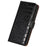 Crocodile Texture Phone Case for iPhone 14 6.1 inch, Genuine Cowhide Leather RFID Blocking Stand Wallet Cover - Black - 6