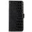 Crocodile Texture Phone Case for iPhone 14 6.1 inch, Genuine Cowhide Leather RFID Blocking Stand Wallet Cover - Black - 7