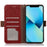 Crocodile Texture Phone Case for iPhone 14 Pro 6.1 inch, Genuine Cowhide Leather Magnetic Clasp RFID Blocking Shell with Stand Wallet - Red - 2
