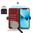 Crocodile Texture Phone Case for iPhone 14 Pro 6.1 inch, Genuine Cowhide Leather Magnetic Clasp RFID Blocking Shell with Stand Wallet - Red - 4