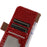 Crocodile Texture Phone Case for iPhone 14 Pro 6.1 inch, Genuine Cowhide Leather Magnetic Clasp RFID Blocking Shell with Stand Wallet - Red - 5