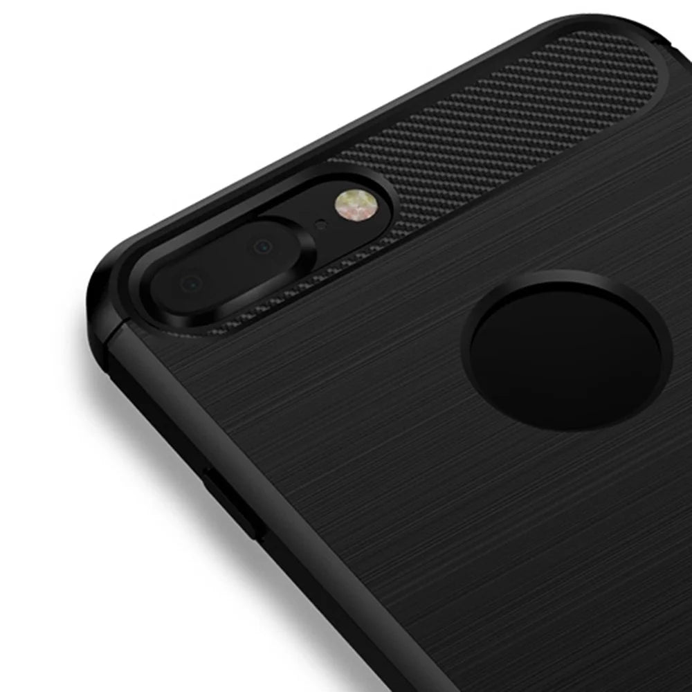 MOFI For iPhone 7 Plus 5.5 inch/8 Plus 5.5 inch Carbon Fiber Texture Brushed TPU Case Scratch-resistant Mobile Phone Cover - Black - 4