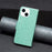 For iPhone 14 Wallet Case Imprinted Butterflies Leather Phone Cover with Strap - Green - 5