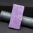 For iPhone 14 Pro Max Wallet Case Imprinted Butterflies Leather Phone Cover with Strap - Purple - 4