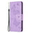For iPhone 14 Pro Max Wallet Case Imprinted Butterflies Leather Phone Cover with Strap - Purple - 6