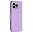 For iPhone 14 Pro Max Wallet Case Imprinted Butterflies Leather Phone Cover with Strap - Purple - 7