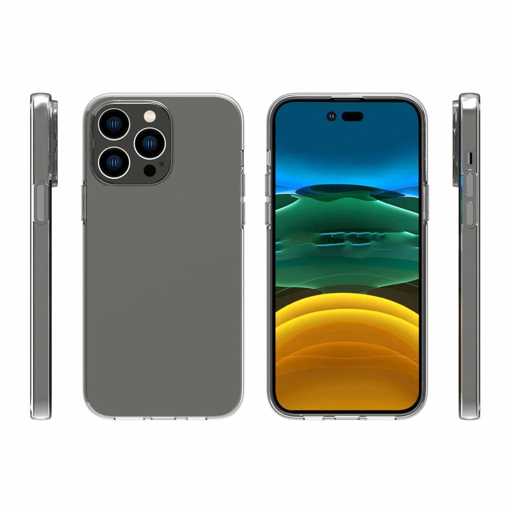 For iPhone 14 Pro Max 6.7 inch Inner Watermark-free Wear-resistant Clear TPU Phone Case Soft Back Shell Cover - 5