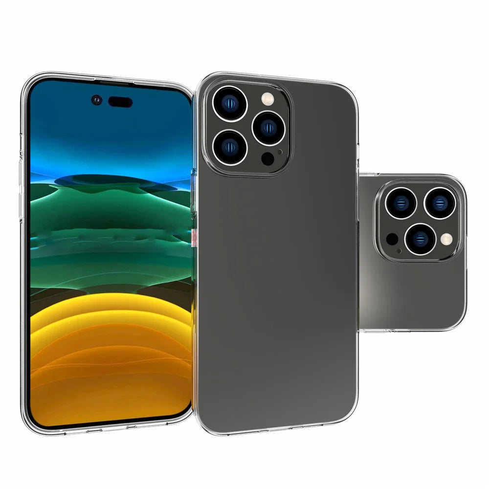 For iPhone 14 Pro Max 6.7 inch Inner Watermark-free Wear-resistant Clear TPU Phone Case Soft Back Shell Cover - 6