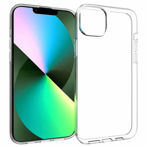 For iPhone 14 Plus 6.7 inch Transparent TPU Phone Case Watermark-free Texture Inside Soft Back Phone Cover - 1