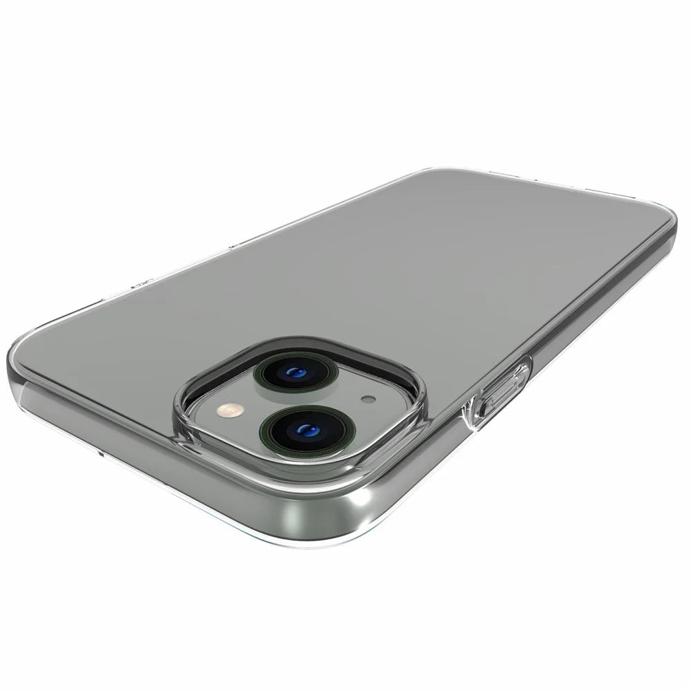 For iPhone 14 Plus 6.7 inch Transparent TPU Phone Case Watermark-free Texture Inside Soft Back Phone Cover - 2