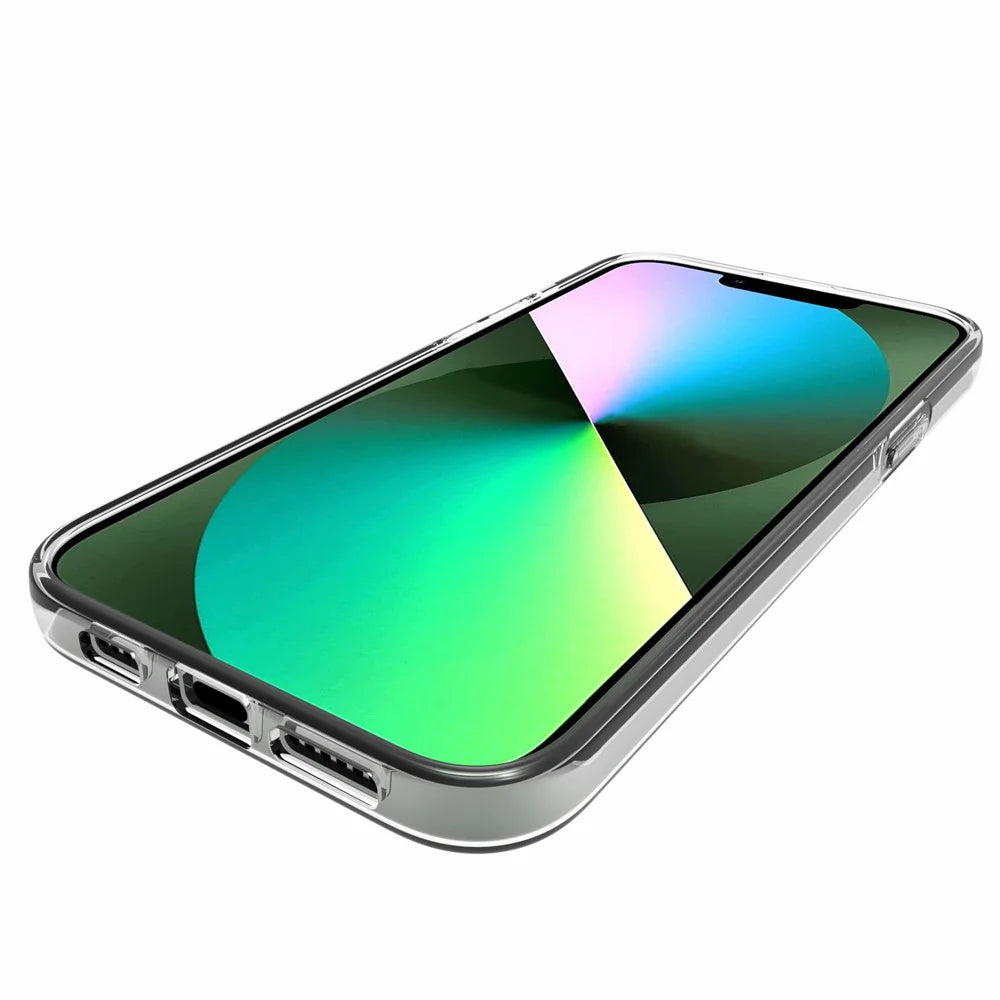 For iPhone 14 Plus 6.7 inch Transparent TPU Phone Case Watermark-free Texture Inside Soft Back Phone Cover - 3