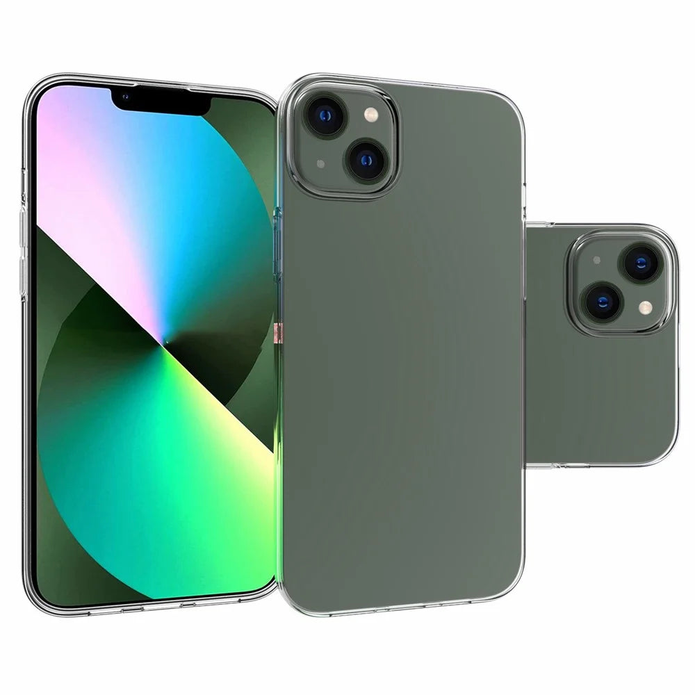 For iPhone 14 Plus 6.7 inch Transparent TPU Phone Case Watermark-free Texture Inside Soft Back Phone Cover - 5