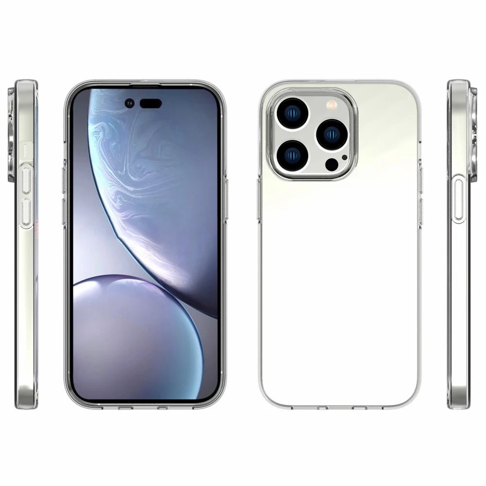For iPhone 14 Pro 6.1 inch Light Thin Durable Inner Watermark-free Clear TPU Phone Case Soft Back Protector - 7