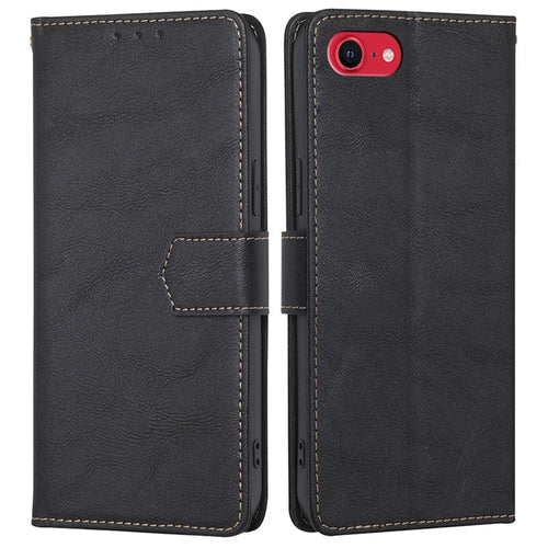 For iPhone 7/8 4.7 inch/SE (2020)/(2022) Waterproof Leather Phone Case RFID Blocking Magnetic Closure Anti-scratch Cellphone Cover with Wallet Stand - Black - 1