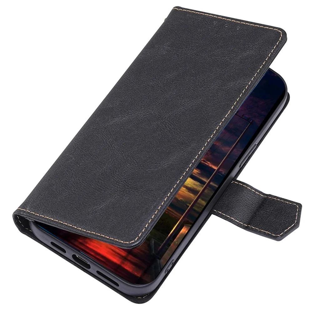 For iPhone 7/8 4.7 inch/SE (2020)/(2022) Waterproof Leather Phone Case RFID Blocking Magnetic Closure Anti-scratch Cellphone Cover with Wallet Stand - Black - 3