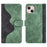 Phone Protective Cover Leather Case for iPhone 13 6.1 inch, Color Splicing Stand Wallet Function Smartphone Shell - Green - 1