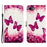 For iPhone SE (2020) / SE (2022) / 7 / 8 Leather Case 3D Pattern Printing Wallet Stand Mobile Cover with Strap - Rose Butterflies - 1