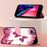 For iPhone SE (2020) / SE (2022) / 7 / 8 Leather Case 3D Pattern Printing Wallet Stand Mobile Cover with Strap - Rose Butterflies - 2