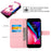 For iPhone SE (2020) / SE (2022) / 7 / 8 Leather Case 3D Pattern Printing Wallet Stand Mobile Cover with Strap - Rose Butterflies - 6