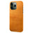 For iPhone 14 Pro Max 6.7 inch Slim Phone Protector Shockproof Textured PU Leather Coated PC Cell Phone Case - Orange - 1
