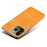 For iPhone 14 Pro Max 6.7 inch Slim Phone Protector Shockproof Textured PU Leather Coated PC Cell Phone Case - Orange - 3