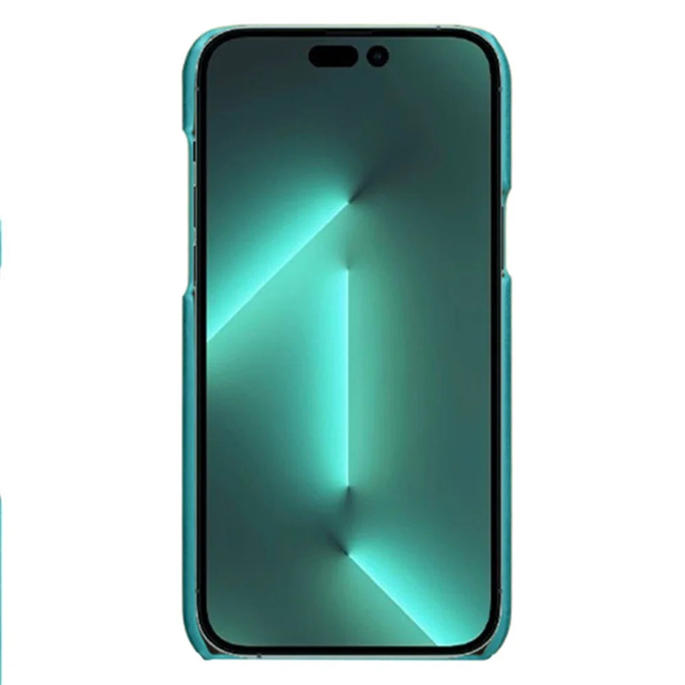 Phone Case for iPhone 14 Pro Max 6.7 inch Two Card Slots Scratch-resistant Drop-proof PU Leather Coated Hard PC Cover - Green - 3