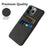 For iPhone 14 Pro Max 6.7 inch Cloth Texture Dual Card Slots Protective Phone Case Cloth + PC Back Cover - Black - 3