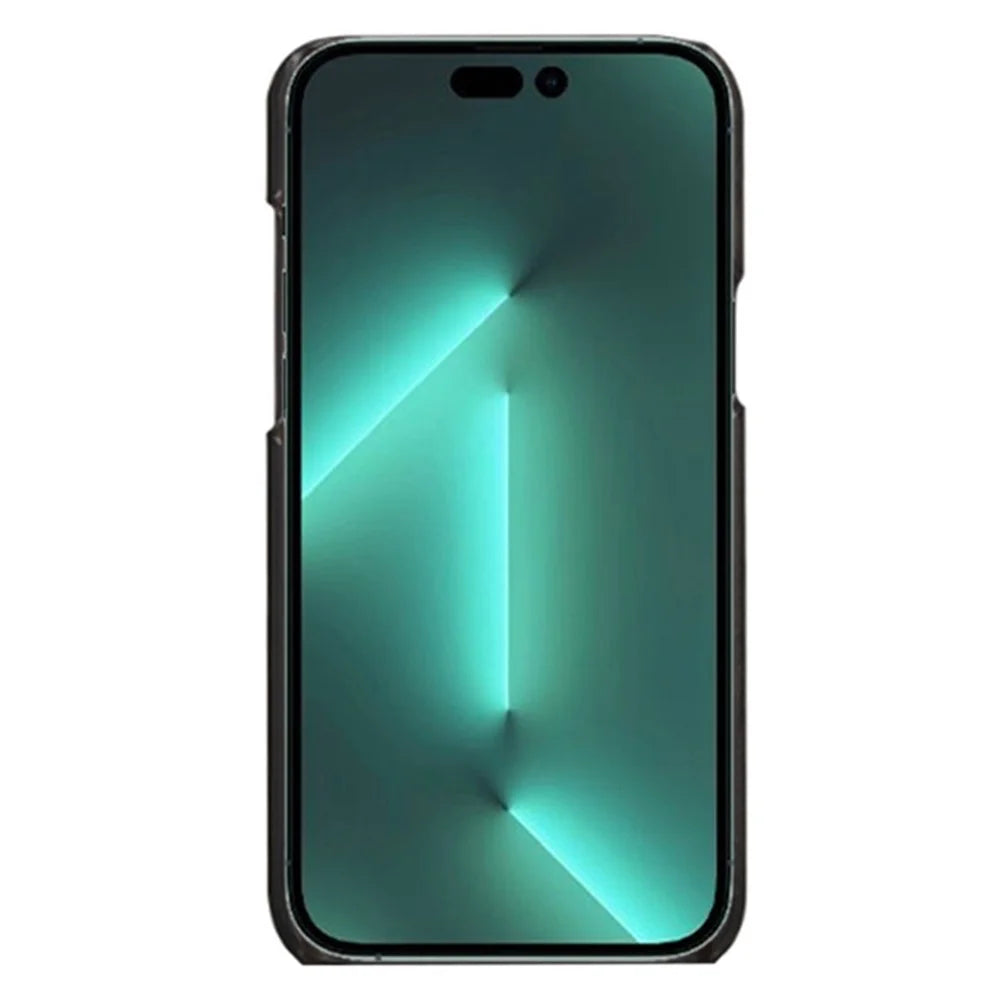 For iPhone 14 Pro 6.1 inch Wear-resistant Textured PU Leather Coated PC Well-protected Phone Case - Black - 2