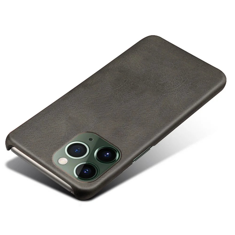 For iPhone 14 Pro 6.1 inch Wear-resistant Textured PU Leather Coated PC Well-protected Phone Case - Black - 3